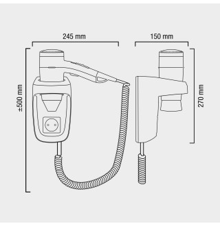 Настенный фен Valera Premium Smart 1600 Socket (533.05/044.02)