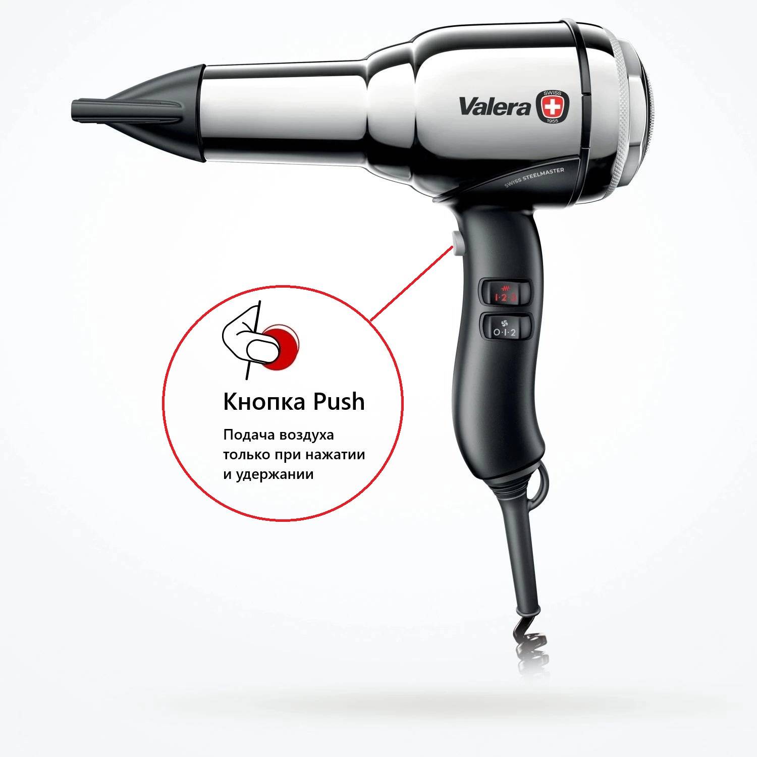 Профессиональный фен Valera Swiss Steel Master 2100 Push (SM 588.02/IP CR)